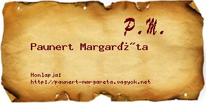 Paunert Margaréta névjegykártya